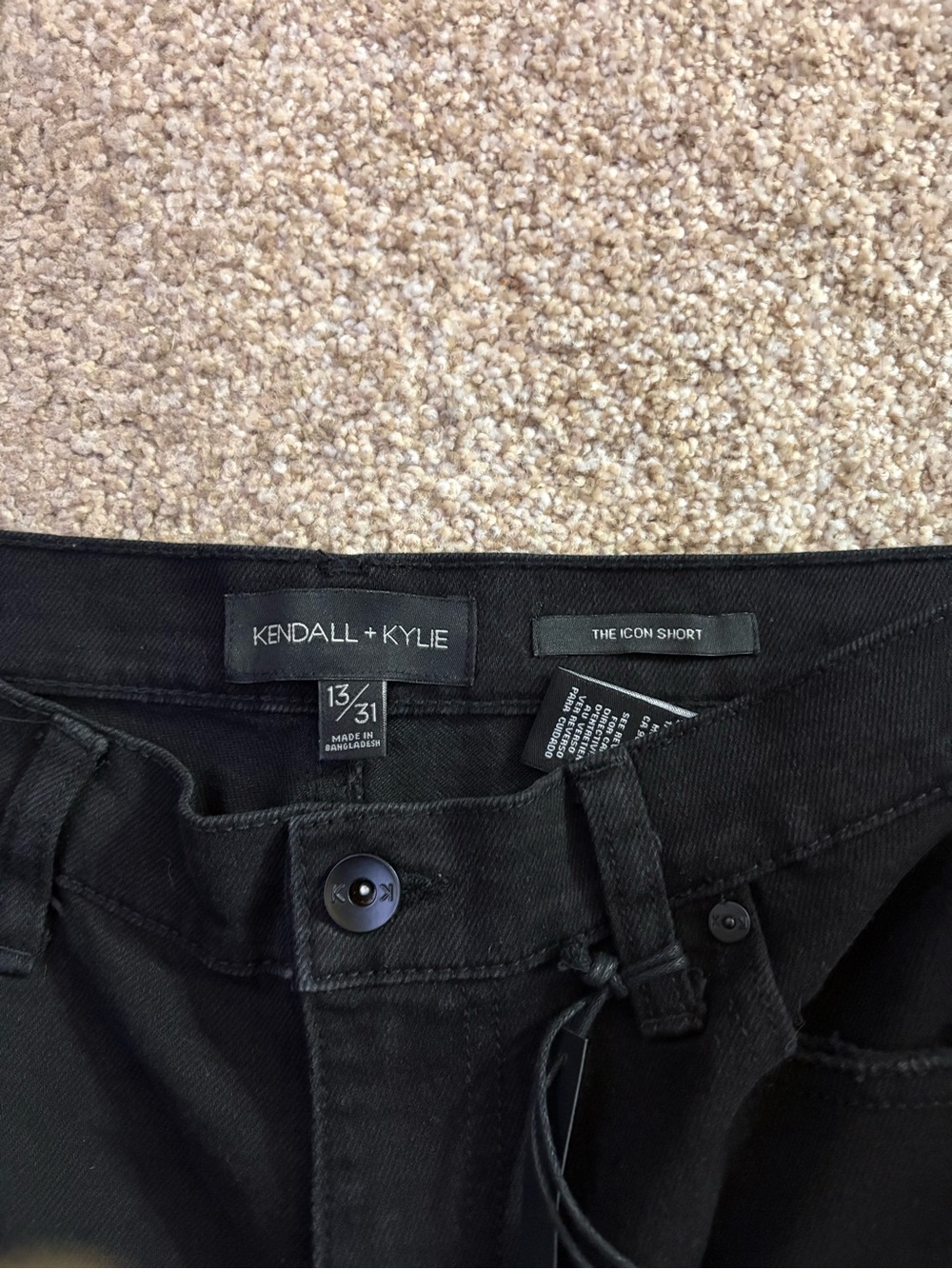 Kendall & Kylie Black Distressed High-Rise Jean Shorts - Picture 4 of 4